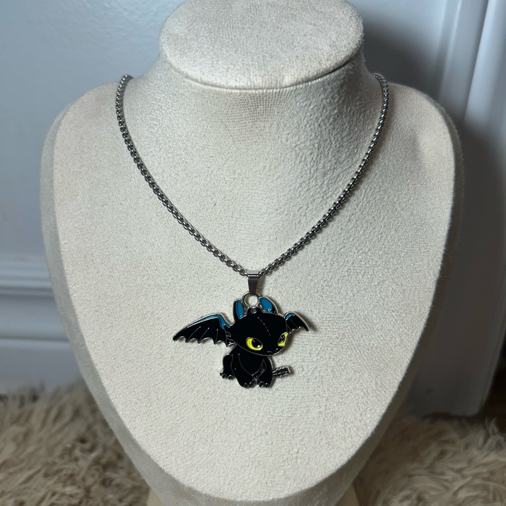 Black Dragon Pendant Necklace